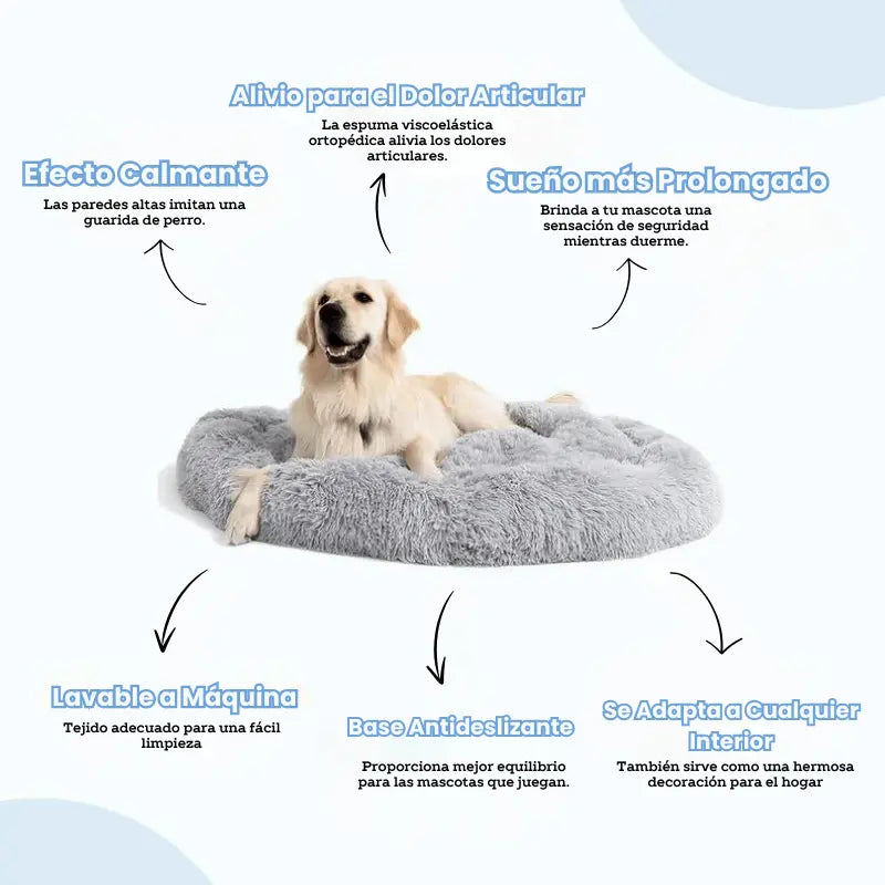 Cama redonda de felpa para perros