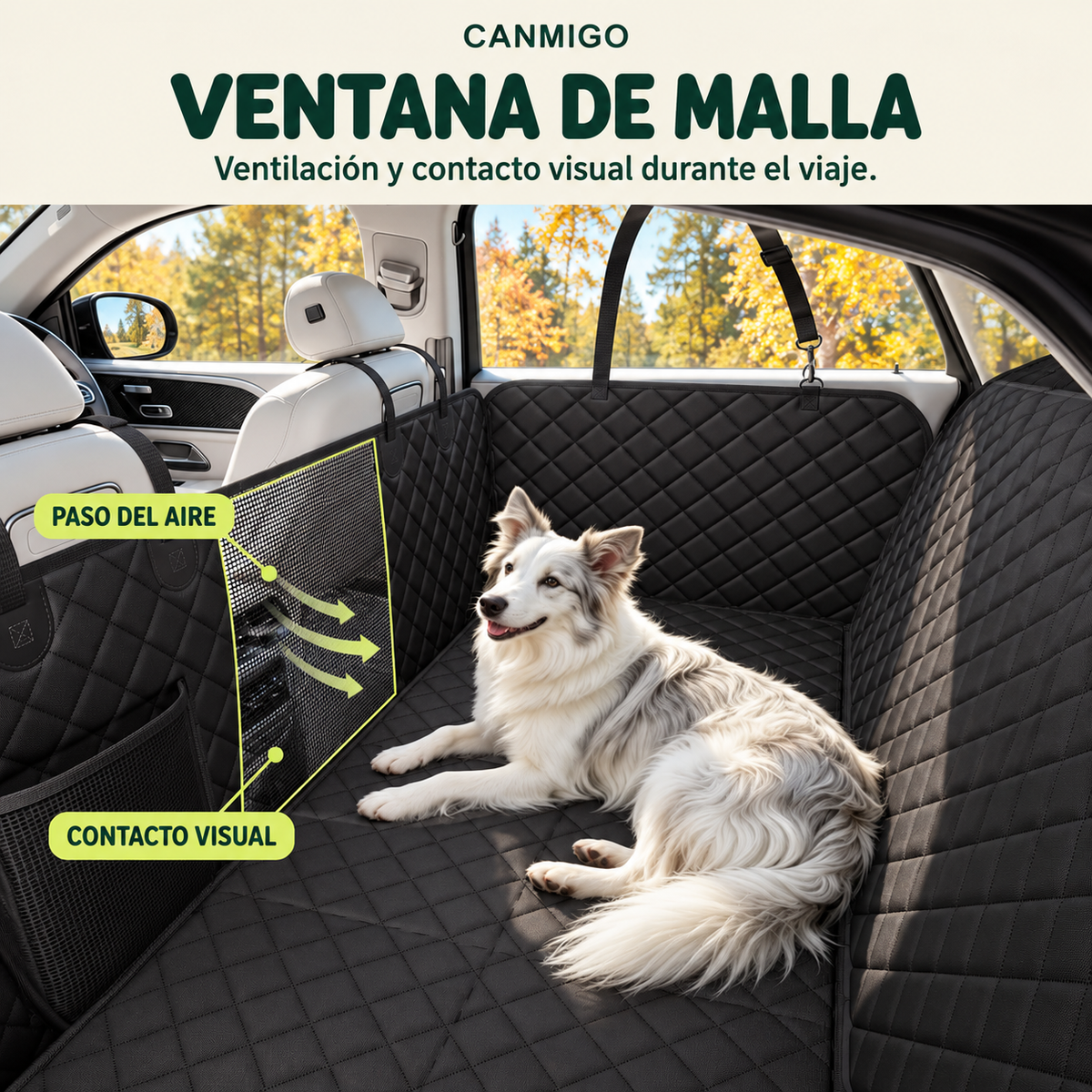 Protector de coche para perros con base rígida | CANMIGO