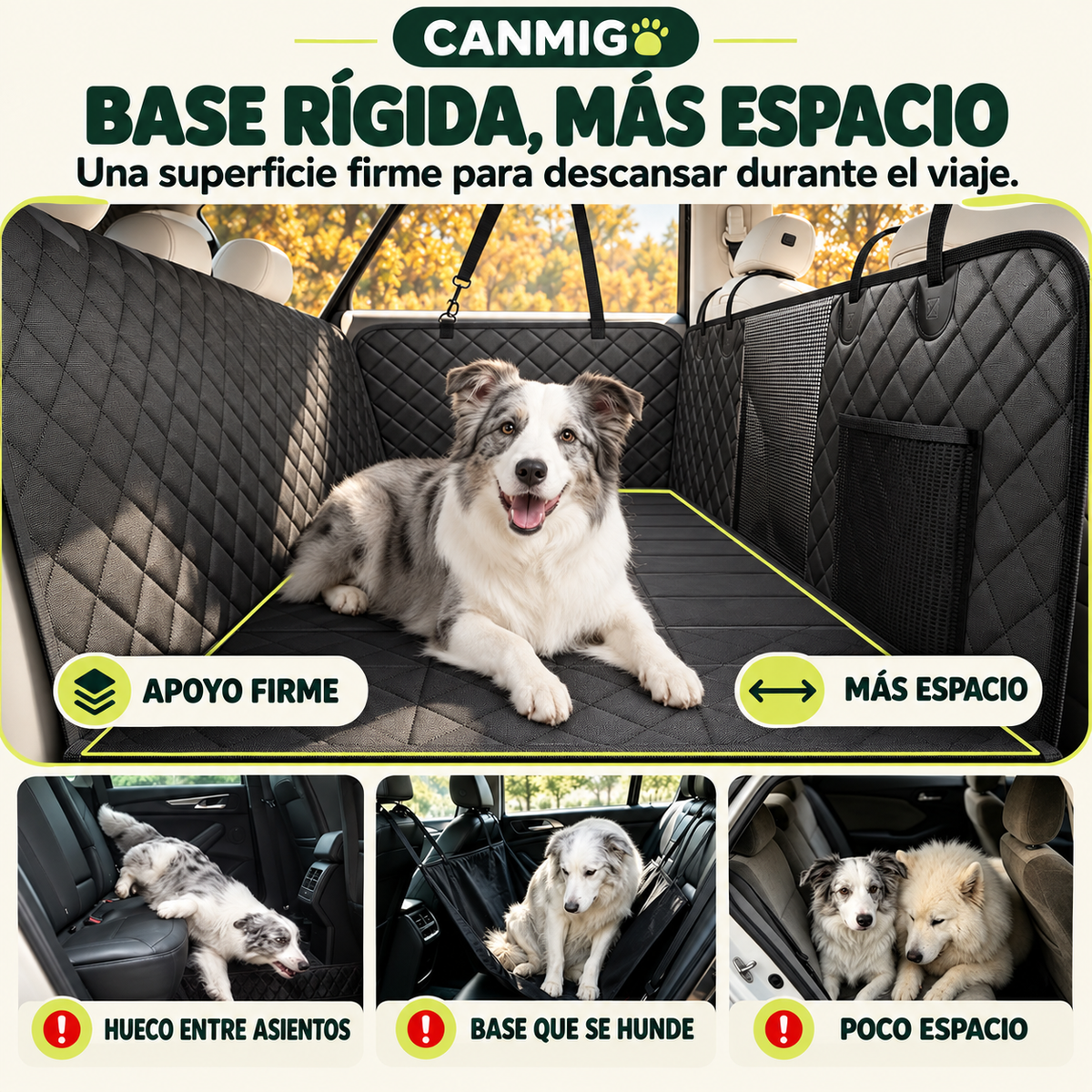 Protector de coche para perros con base rígida | CANMIGO