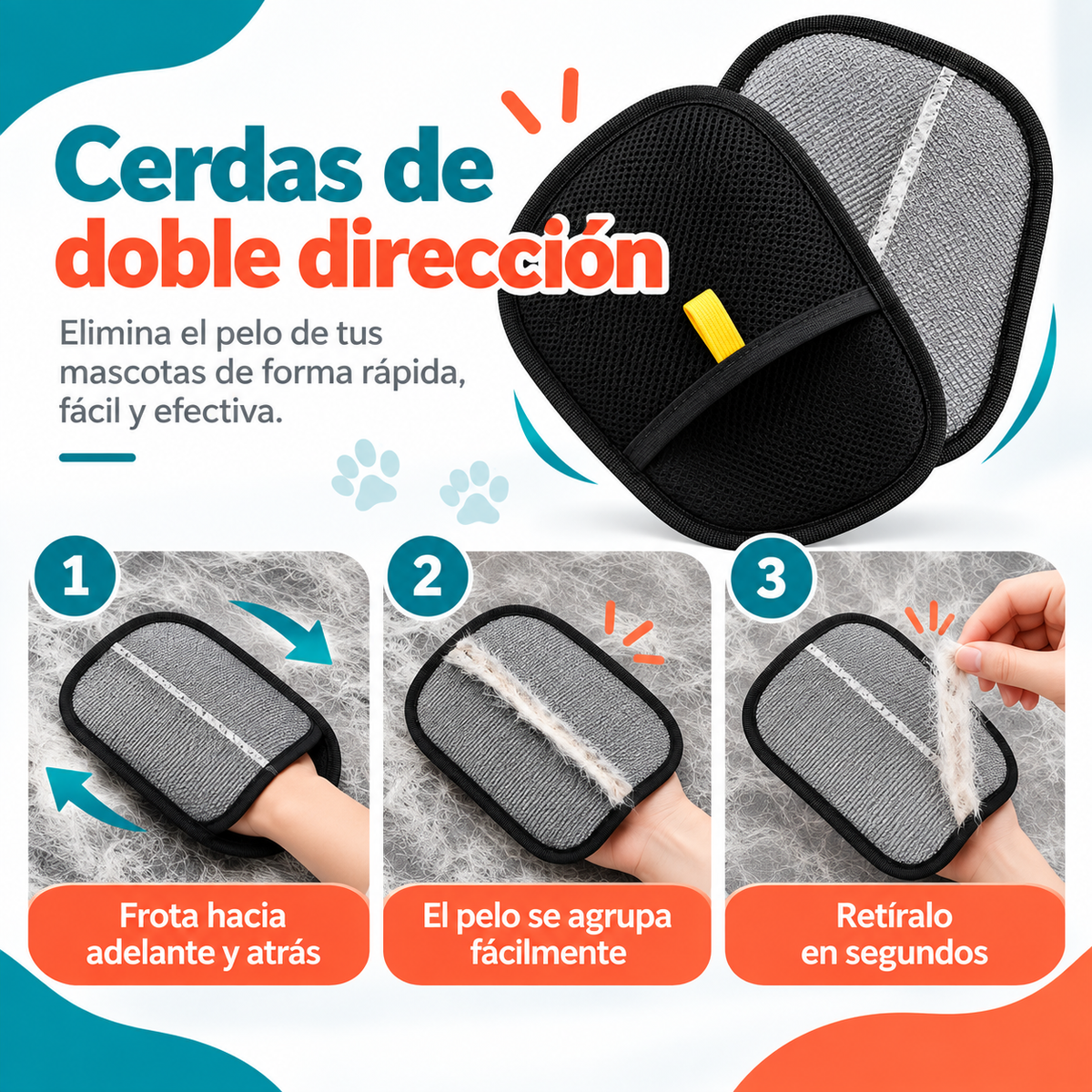 Manopla quitapelos para sofá y ropa