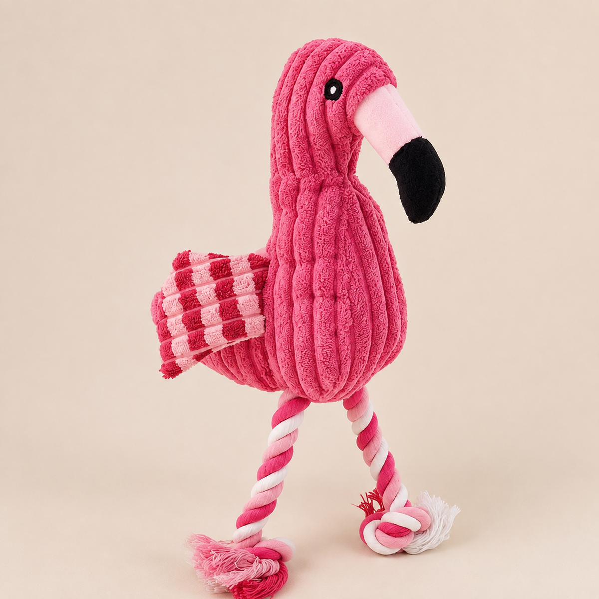 Flamenco de peluche con sonido para perros